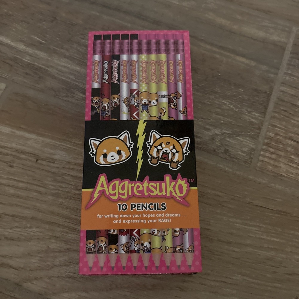 Aggretsuko: 10 Pencils by Sanrio Sealed, New In‎ Box